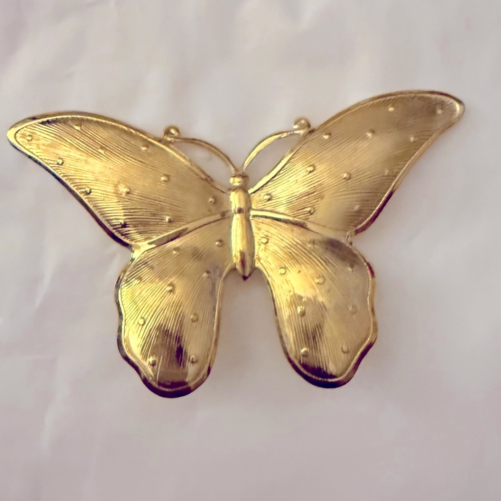 Gold Butterfly Brooch